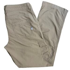 Mountain Hardwear Hiking Pants 100% Nylon Mid-Rise Cargo Pocket Khaki Women’s 10